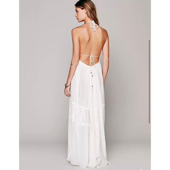 Free People Endless Summer Triangle Top Maxi Dress Boho M Gauze Bridal Vacation - Picture 2 of 10